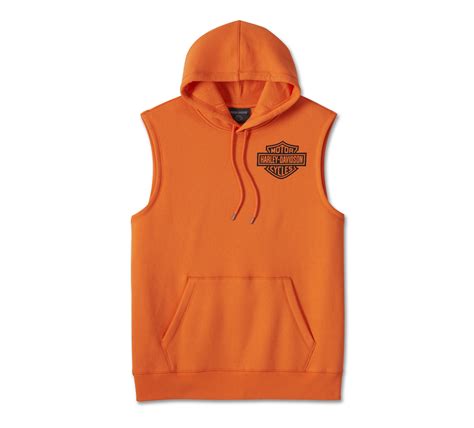 solid orange sleeveless hoodie